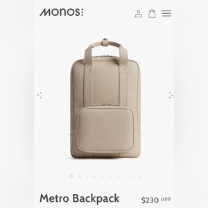 Monos metro backpack in excellent conductions - used once!!